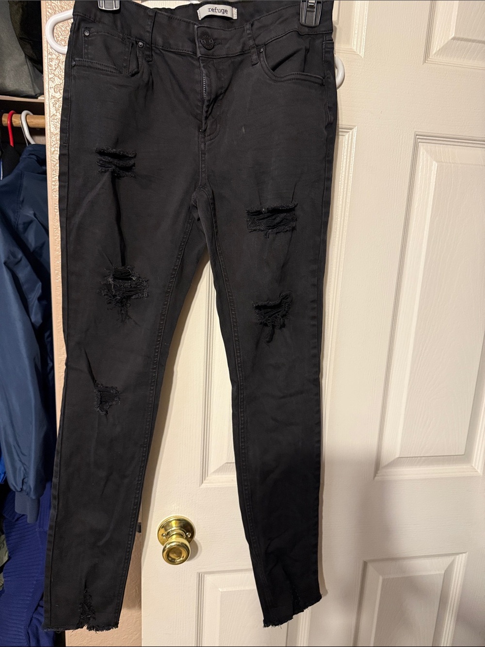 refuge Black Ripped Skinny Jeans